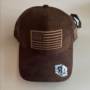 Runs Deep Tactical Brown Camo American Flag Baseball Cap